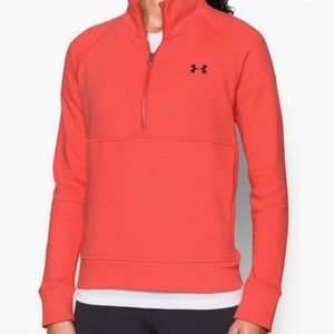Under Armour Coral Pink color Half Zip Sweatshirt w/Kangaroo Pockets